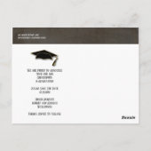 Sla de datum op Afstuderen Modern Black Grey Gold Briefkaart (Achterkant)