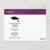 Sla de datum op Afstuderen Modern Paarse Gold Briefkaart (Achterkant)
