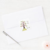 Sla de datum op Apple Tree Monogram Square Sticker (Envelop)