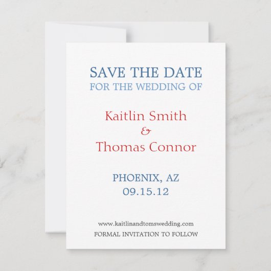 Sla de datum op -  - Arizona Save The Date (Achterkant)