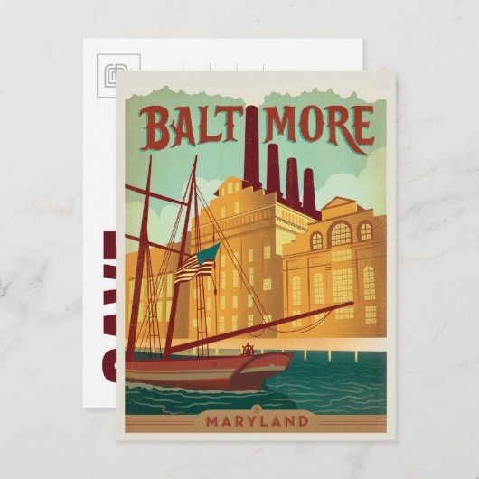 Sla de datum op - Baltimore, MD Aankondigingskaart (Voorkant / Achterkant)