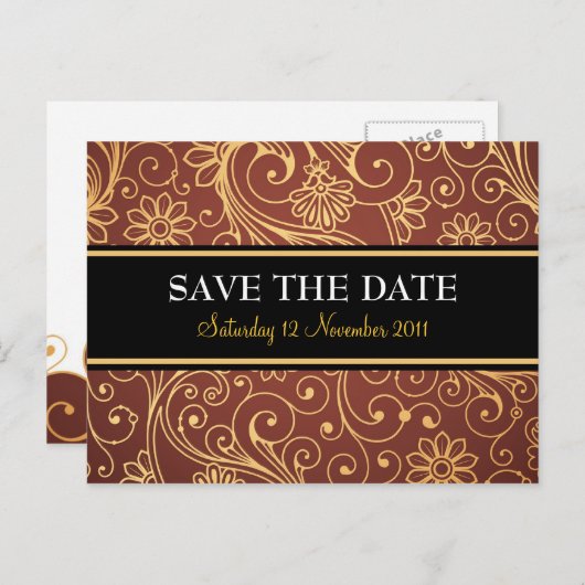 Sla de datum op Batik Briefkaart (Voorkant / Achterkant)