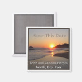 Sla de datum op - Beach Sunset Magnet Magneet (Voorkant / Achterkant)