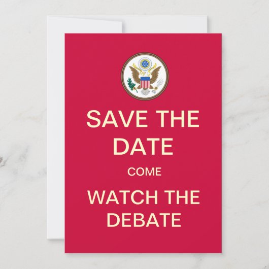 Sla de datum op Bekijk het debat Save The Date (Voorkant)