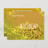 Sla de datum op - Bladwervels - Aankondigingskaart (Voorkant / Achterkant)