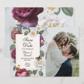 Sla de datum op Bloemenbloei Vlinderbloemen Foto Save The Date (Voorkant / Achterkant)