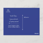Sla de datum op Blue Checkered Gingham Verloving Briefkaart (Achterkant)