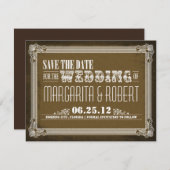 Sla de datum op  Brown Invitations Save The Date (Voorkant / Achterkant)