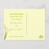 Sla de datum op, calla lelie briefkaarten (Achterkant)