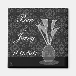 Sla de datum op Calla Lily Custom Magnet Magneet