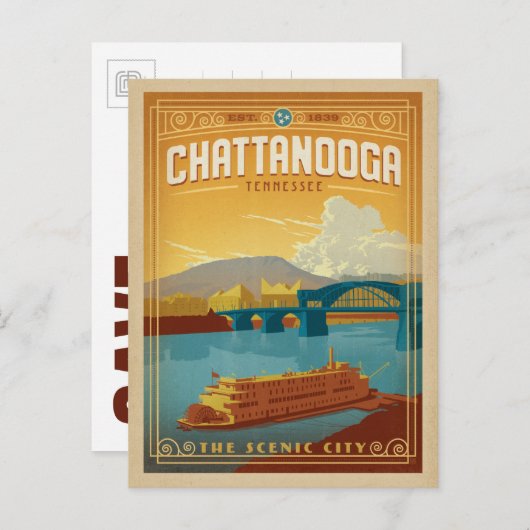 Sla de datum op - Chattanooga, TN Aankondigingskaart (Voorkant / Achterkant)