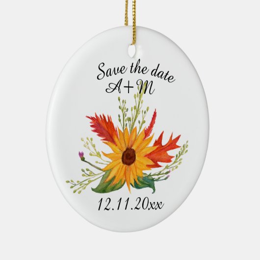 Sla de datum op Custom Herfst Art Ornament (Rechts)