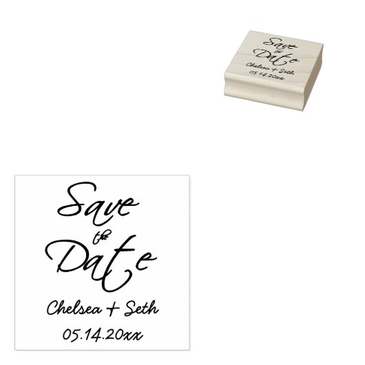 Sla de datum op - doe-het-zelftekst 	rubberstempel (Gestempeld)