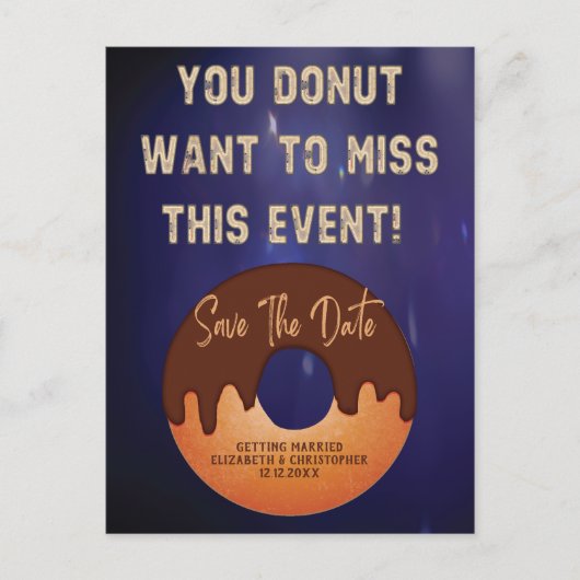 Sla de datum op Donut Neon Event Wedding Briefkaart (Voorkant)