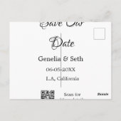 Sla de datum op eenvoudige minimale QR-scancodedet Briefkaart (Achterkant)