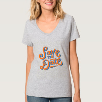 Sla de datum op Elegant typografie ontwerp T-shirt