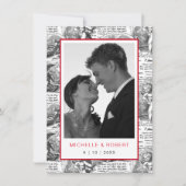 Sla de datum op Elegante antieke cupido foto Kaart (Voorkant)