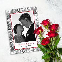 Sla de datum op Elegante antieke Cupido's Foto Kaart