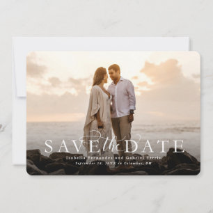 Sla de datum op elegante horizontale fotokaart save the date