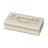 Sla de datum op Elegante scroll harttekst Rubberstempel (Stempel)