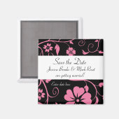 Sla de datum op - Floral Wedding Magnet Magneet (Voorkant / Achterkant)