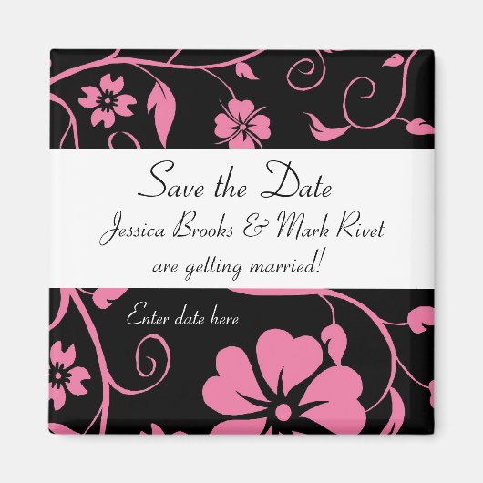 Sla de datum op - Floral Wedding Magnet Magneet (Voorkant)