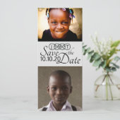 Sla de datum op fotokaarten save the date (Staand voorkant)