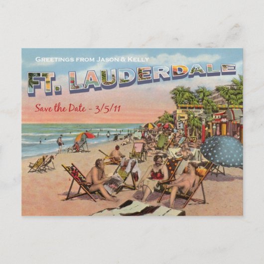 Sla de datum op - Ft. Lauderdale Aankondigingskaart (Voorkant)