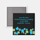 Sla de datum op - Gepersonaliseerde blokken Magneet (Voorkant / Achterkant)