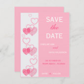 Sla de datum op - hart aankondigingskaart (Voorkant / Achterkant)