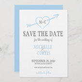 Sla de datum op - hart en pijl save the date (Voorkant / Achterkant)