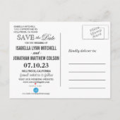 Sla de datum op in een Silver Light Shower en Blac Aankondigingskaart (Achterkant)