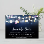 Sla de datum op in lichte letters folie uitnodiging (Staand Voorkant)