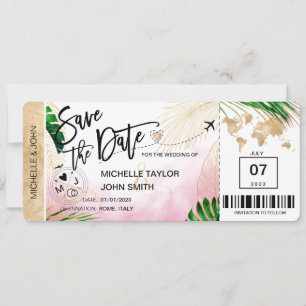 Sla de datum op instapkaart Wereldkaart Strand Uit Kaart