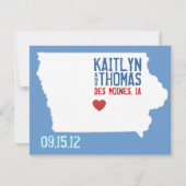 Sla de datum op -  - Iowa Save The Date (Voorkant)