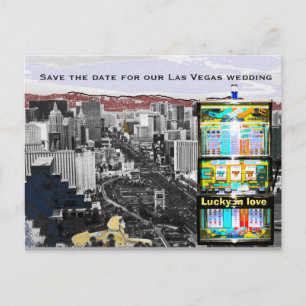 Sla de datum op Las Vegas Slot Machine Aankondigingskaart