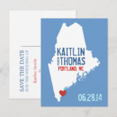 Sla de datum op -  - Maine Aankondigingskaart (Voorkant / Achterkant)