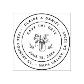 Sla de datum op Mason Jar Retouradres Rubberstempel (Afrduk)