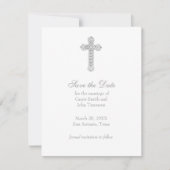 Sla de datum op met Cross Photo Back Save The Date (Voorkant)