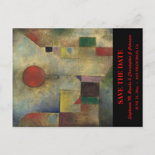 Sla de datum op met "Red Balloon" / Website Aankondigingskaart (Voorkant)