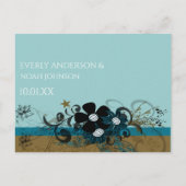 Sla de datum op met UW foto Koper en Blauw Aankondigingskaart (Achterkant)