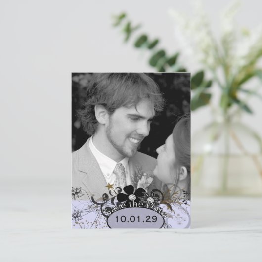 Sla de datum op met UW foto - Lavendel Aankondigingskaart (Staand voorkant)