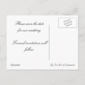 Sla de datum op met zwanen briefkaart (Achterkant)