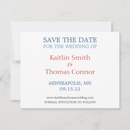 Sla de datum op - - Minnesota Save The Date (Achterkant)