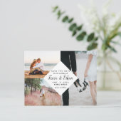 Sla de datum op Modern Diamond Multi Photo Collage Briefkaart (Staand voorkant)