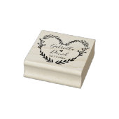 Sla de datum op, Modern Heart Leafy Lijst Rubberstempel (Stempel)