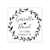 Sla de datum op, Modern Rustiek Leafy Lijst Rubberstempel (Afrduk)
