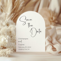 Sla de datum op Modern Script Arch Wedding Photo