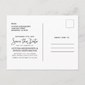 Sla de datum op Modern Script Typography Wedding Aankondigingskaart (Achterkant)