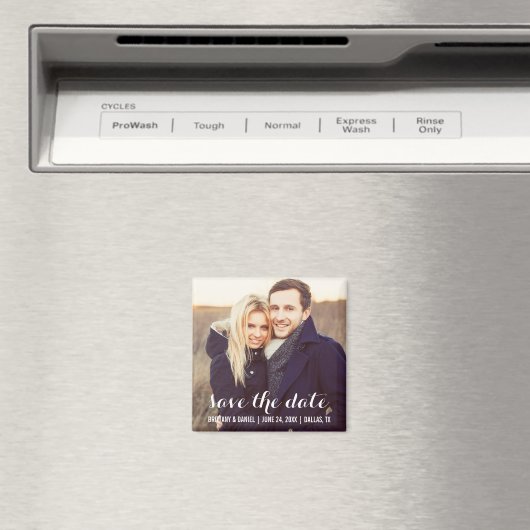 Sla de datum op Modern Verloving Fotomagneet S W Magneet (Insitu (Vaatwasser))